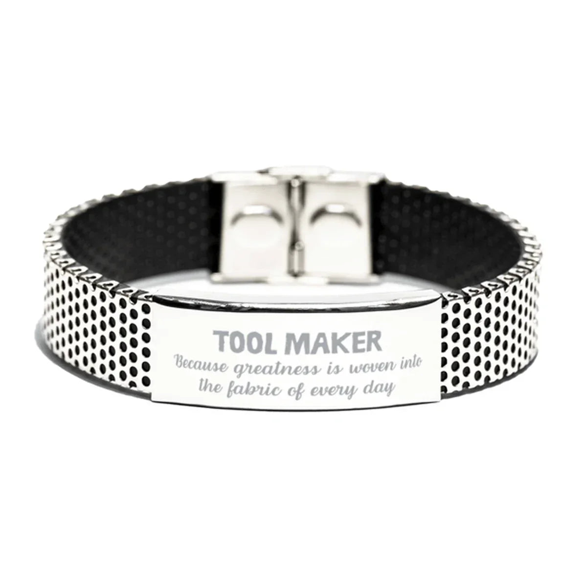 Sarcastic Tool Maker Stainless Steel Bracelet Gifts, Christmas Holiday Gifts for Tool Maker Birthday, Tool Maker: Because greatness is woven