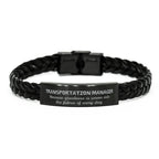 Sarcastic Transportation Manager Braided Leather Bracelet Gifts, Christmas Holiday Gifts for Transportation Manager Birthday, Transportation Manager: Because greatness is woven