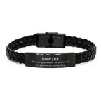 Sarcastic Umpire Braided Leather Bracelet Gifts, Christmas Holiday Gifts for Umpire Birthday, Umpire: Because greatness is woven
