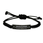 Sarcastic Urban Planner Black Rope Bracelet Gifts, Christmas Holiday Gifts for Urban Planner Birthday, Urban Planner: Because greatness is woven