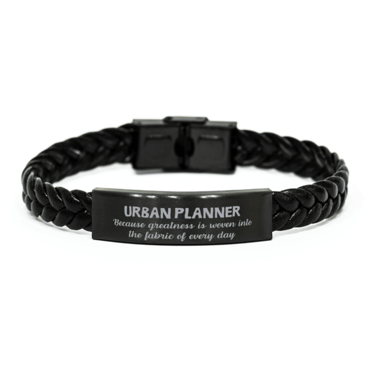 Sarcastic Urban Planner Braided Leather Bracelet Gifts, Christmas Holiday Gifts for Urban Planner Birthday, Urban Planner: Because greatness is woven into the fabric of every day, Coworkers, Friends - Mallard Moon Gift Shop