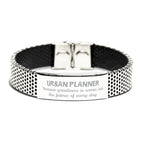 Sarcastic Urban Planner Stainless Steel Bracelet Gifts, Christmas Holiday Gifts for Urban Planner Birthday, Urban Planner: Because greatness is woven