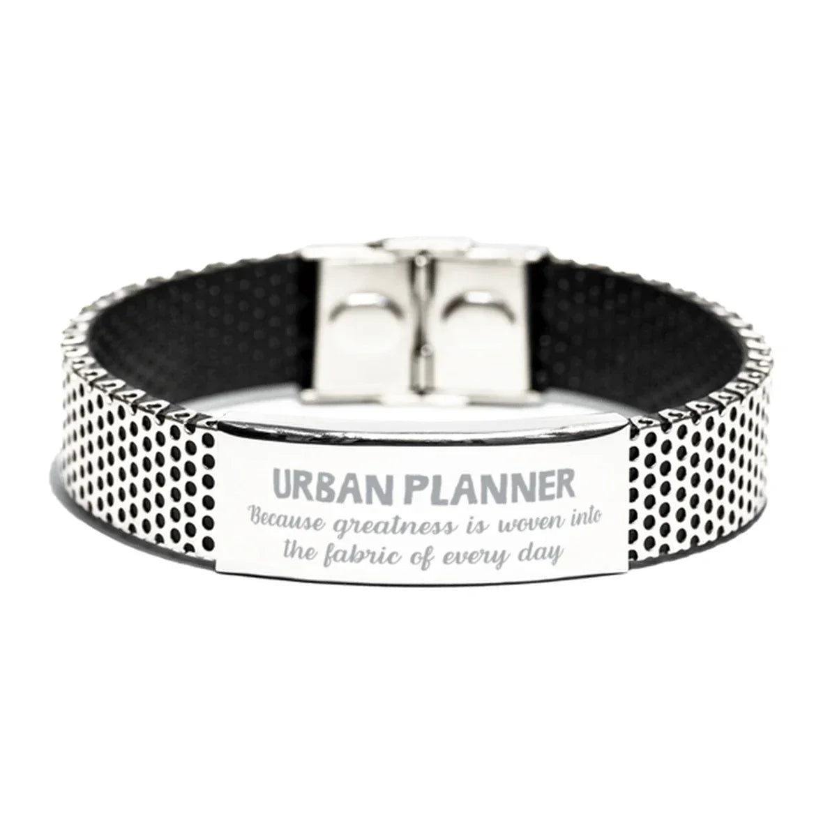 Sarcastic Urban Planner Stainless Steel Bracelet Gifts, Christmas Holiday Gifts for Urban Planner Birthday, Urban Planner: Because greatness is woven
