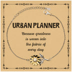 Sarcastic Urban Planner Sunflower Bracelet Gifts, Christmas Holiday Gifts for Urban Planner Birthday Message Card, Urban Planner: Because greatness is woven into the fabric