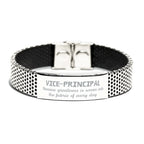 Sarcastic Vice-principal Stainless Steel Bracelet Gifts, Christmas Holiday Gifts for Vice-principal Birthday, Vice-principal: Because greatness is woven