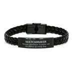 Sarcastic Watchmaker Braided Leather Bracelet Gifts, Christmas Holiday Gifts for Watchmaker Birthday, Watchmaker: Because greatness is woven