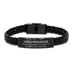Sarcastic Word Processor Braided Leather Bracelet Gifts, Christmas Holiday Gifts for Word Processor Birthday, Word Processor: Because greatness is woven