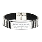 Sarcastic Word Processor Stainless Steel Bracelet Gifts, Christmas Holiday Gifts for Word Processor Birthday, Word Processor: Because greatness is woven