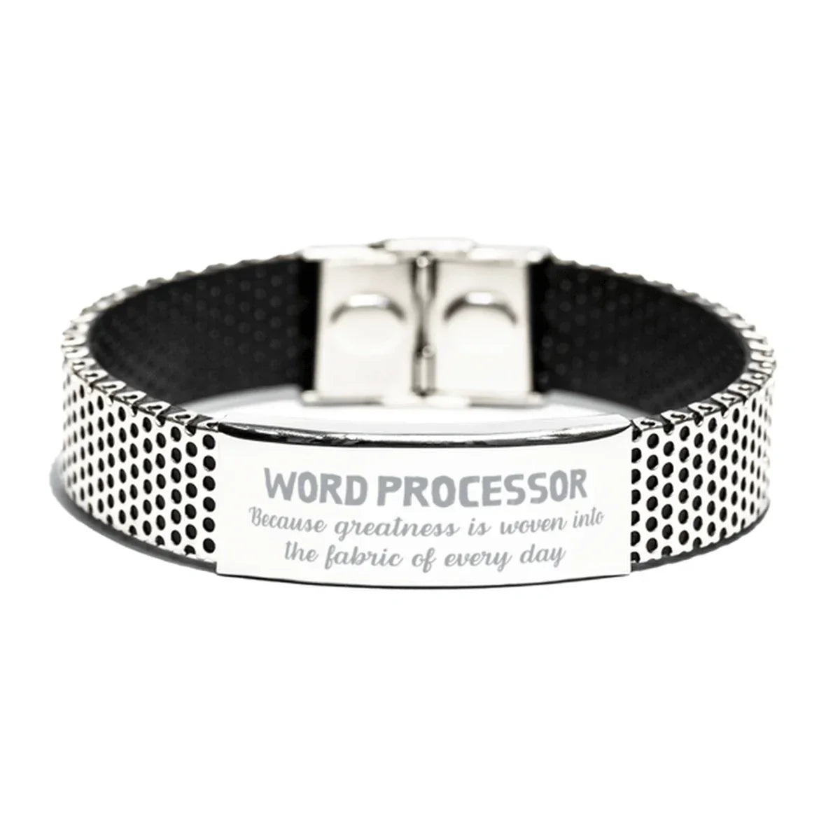 Sarcastic Word Processor Stainless Steel Bracelet Gifts, Christmas Holiday Gifts for Word Processor Birthday, Word Processor: Because greatness is woven