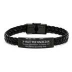 Sarcastic X-Ray Technician Braided Leather Bracelet Gifts, Christmas Holiday Gifts for X-Ray Technician Birthday, X-Ray Technician: Because greatness is woven