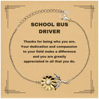 School Bus DriverSunflower Bracelet - Thanks for being who you are - Birthday Christmas Jewelry Gifts Coworkers Colleague Boss