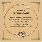School PsychologistSunflower Bracelet - Thanks for being who you are - Birthday Christmas Jewelry Gifts Coworkers Colleague Boss