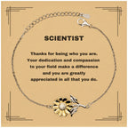 ScientistSunflower Bracelet - Thanks for being who you are - Birthday Christmas Jewelry Gifts Coworkers Colleague Boss