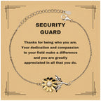 Security GuardSunflower Bracelet - Thanks for being who you are - Birthday Christmas Jewelry Gifts Coworkers Colleague Boss