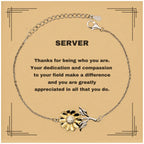 ServerSunflower Bracelet - Thanks for being who you are - Birthday Christmas Jewelry Gifts Coworkers Colleague Boss