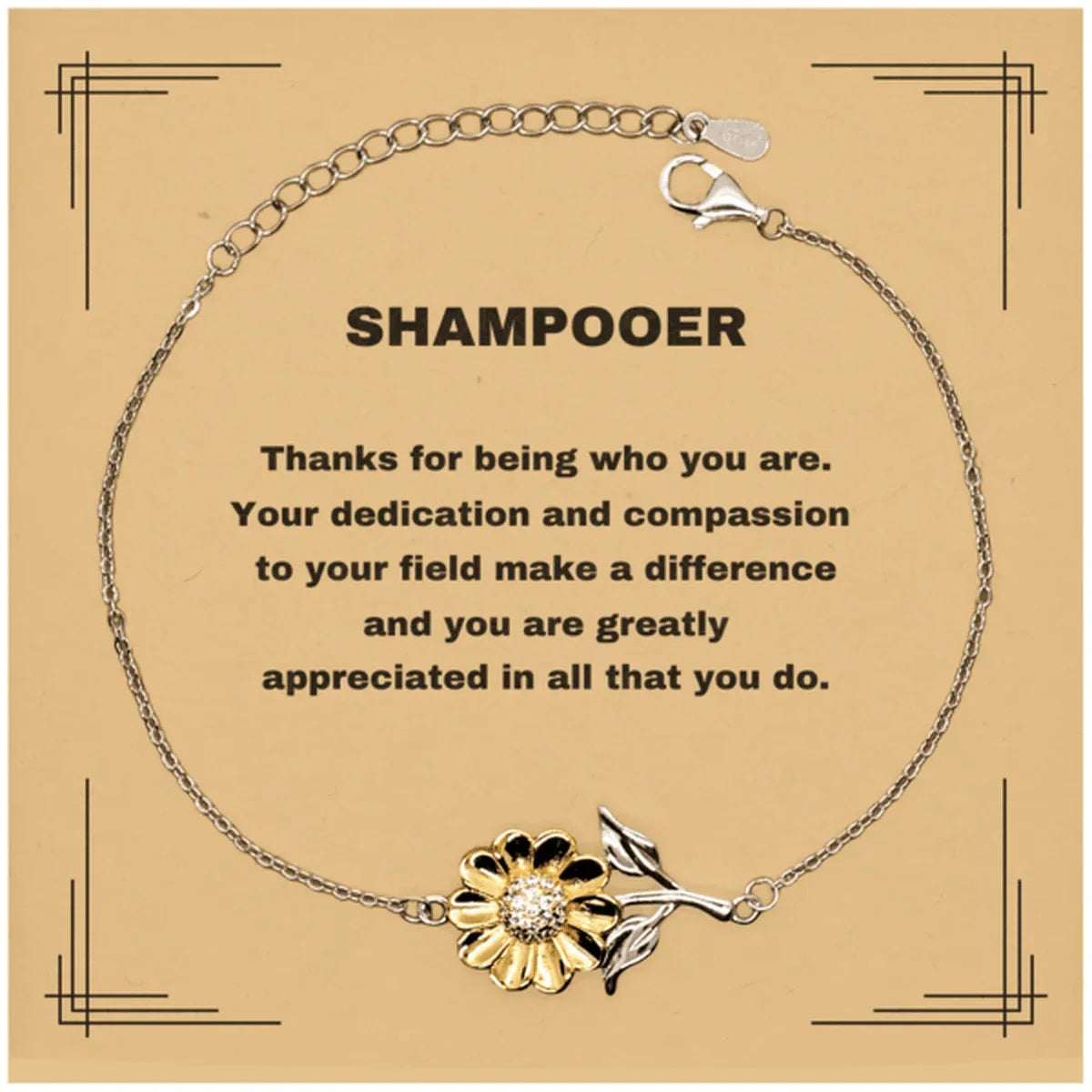 ShampooerSunflower Bracelet - Thanks for being who you are - Birthday Christmas Jewelry Gifts Coworkers Colleague Boss