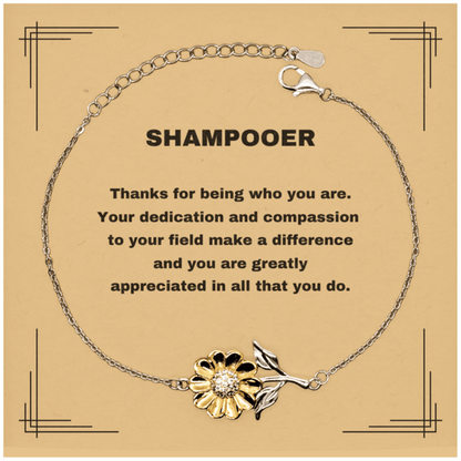 ShampooerSunflower Bracelet - Thanks for being who you are - Birthday Christmas Jewelry Gifts Coworkers Colleague Boss - Mallard Moon Gift Shop