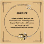 Sheriff Sunflower Bracelet - Thanks for being who you are - Birthday Christmas Jewelry Gifts Coworkers Colleague Boss