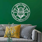 Viking Battle Axe Ring Monogram Personalized Name Indoor Outdoor Steel Wall Sign Metal Art