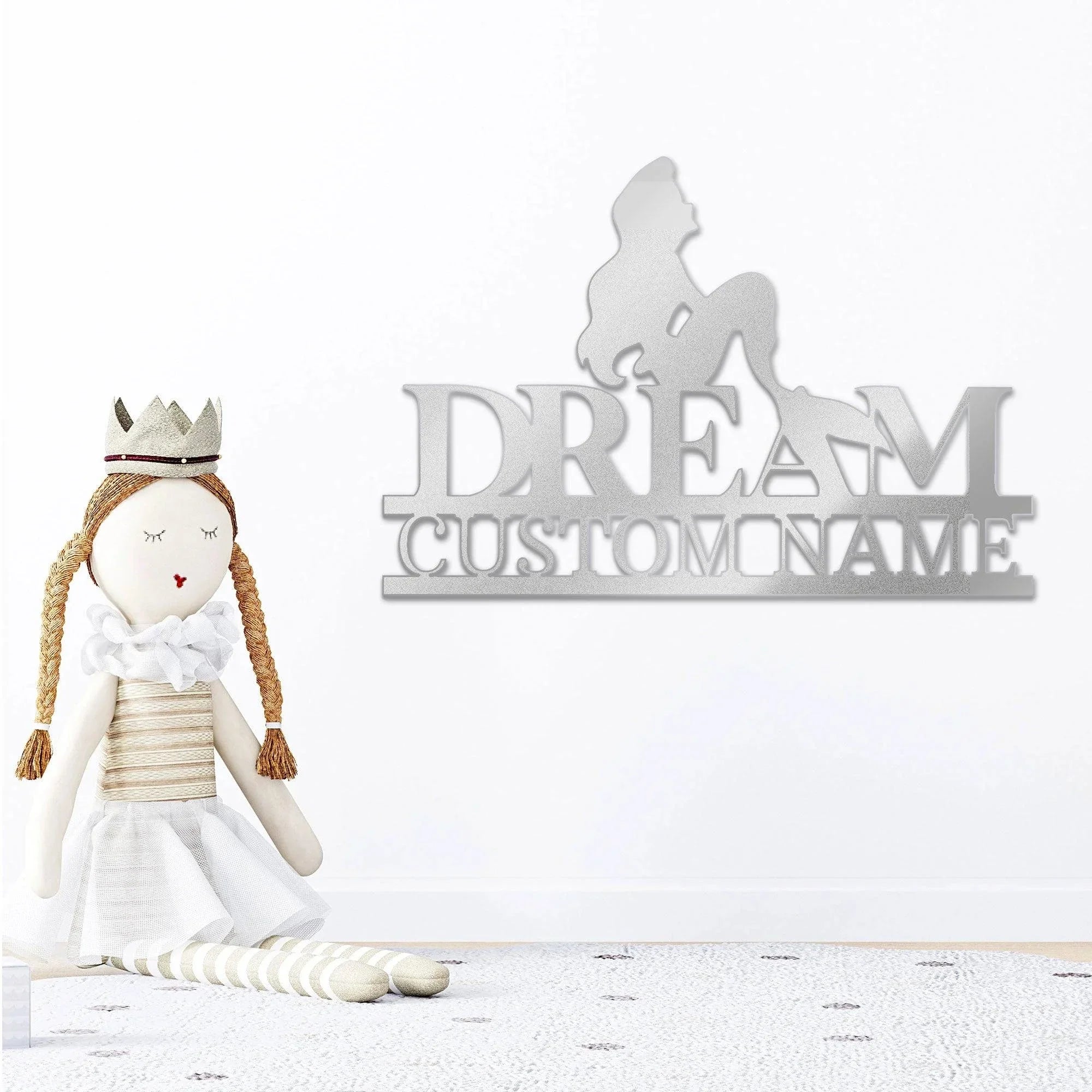 Mermaid Dreams Custom Name Metal Art Wall Sign