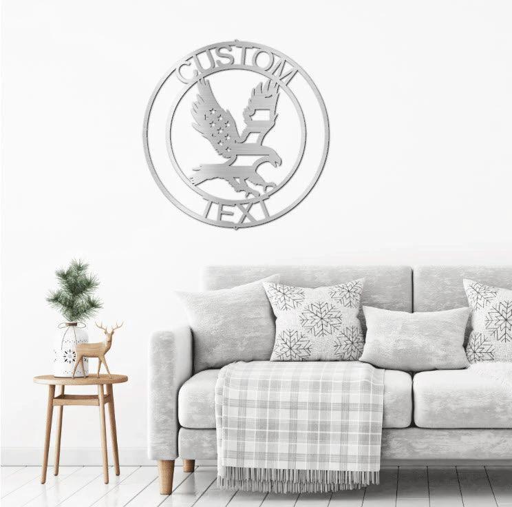 Eagle Personalized Patriotic Metal Art Wall Sign