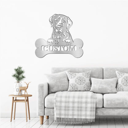 Labrador Retriever Dog Custom Name Metal Art Wall Sign - Mallard Moon Gift Shop