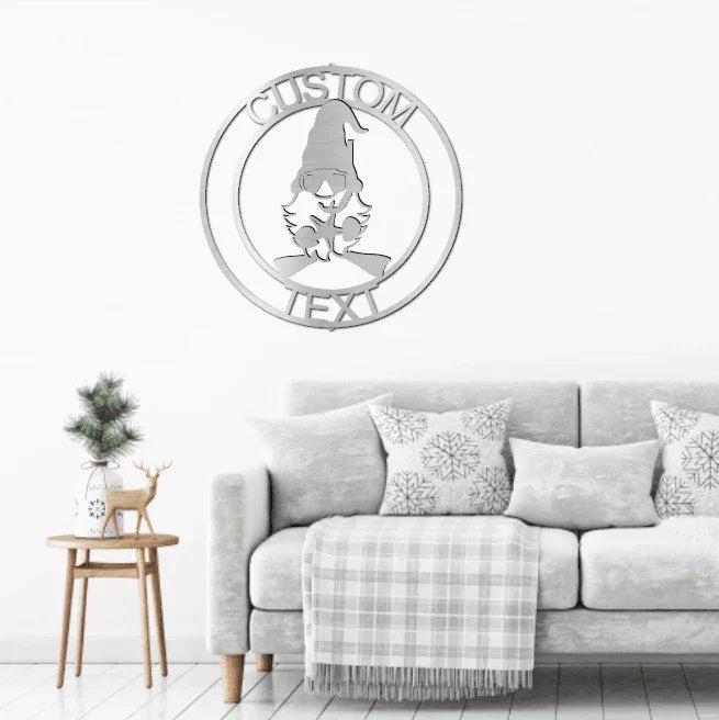 Summer Gnome Custom Name Metal Art Wall Sign Home Decor