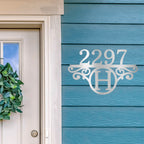 Initial Address Monogram Personalized Indoor Outdoor Steel Wall Sign Art