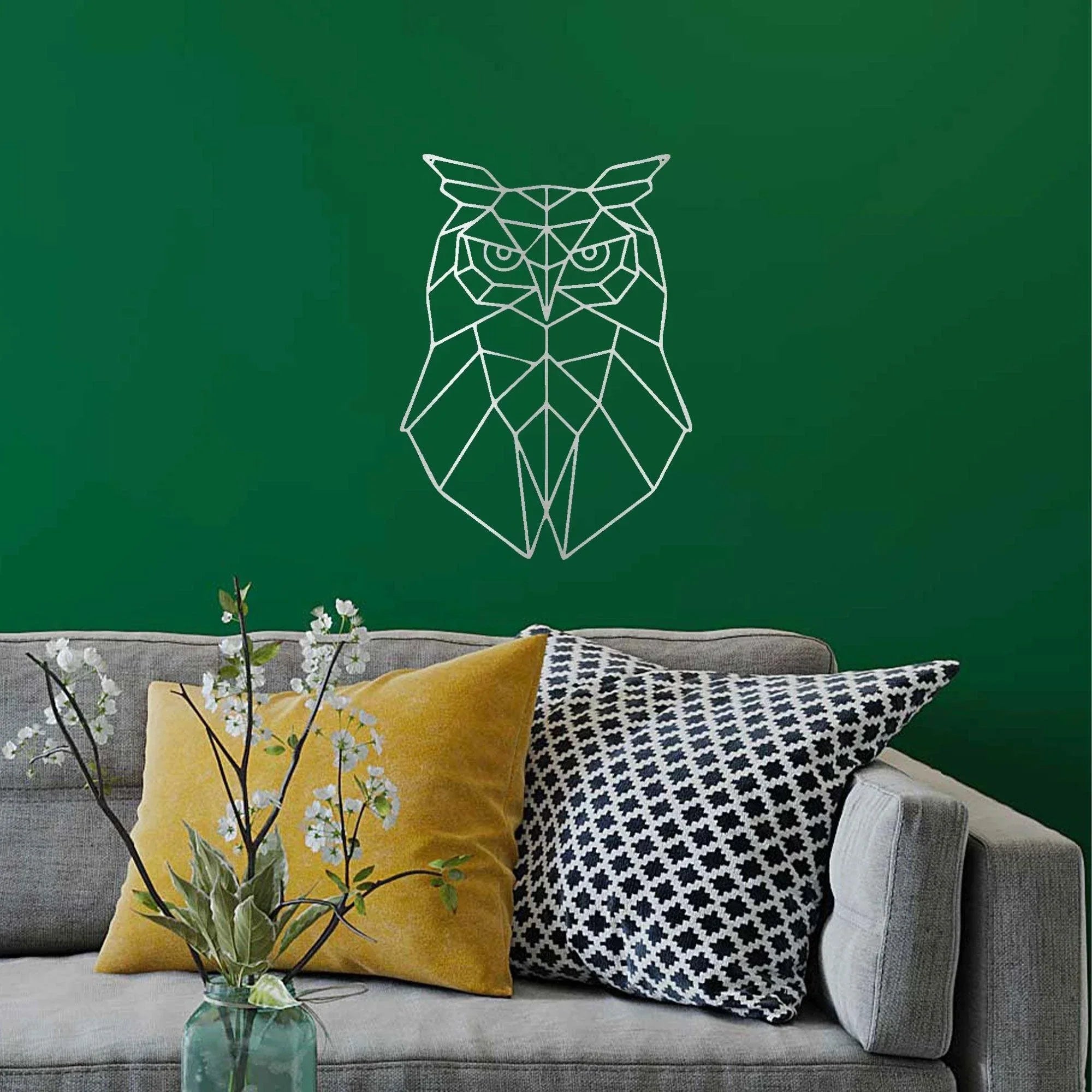 Geometric Owl Indoor Outdoor Steel Wall Sign