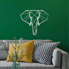 Geometric Elephant Indoor Outdoor Steel Wall Sign