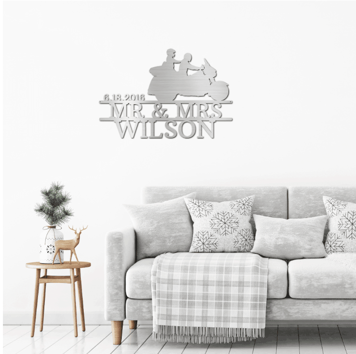 Motorcycle Soulmates Cruising Custom Metal Art Wall Sign - Mallard Moon Gift Shop