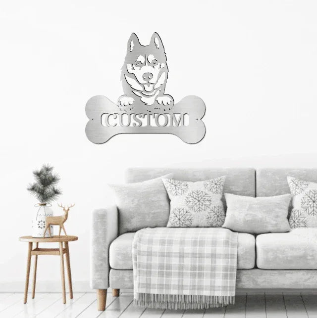 Dog Breed Custom Name Metal Art Wall Sign