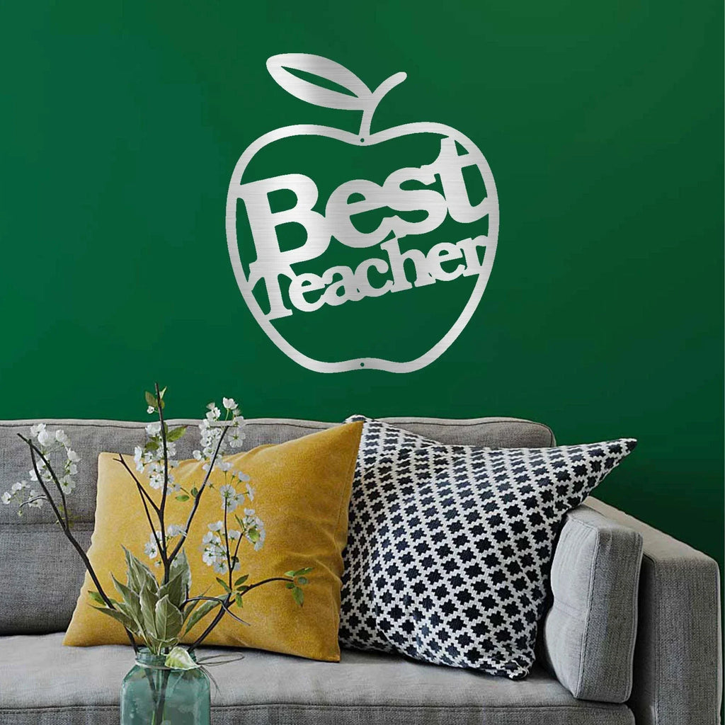 Best Teacher Apple Indoor Outdoor Steel Wall Sign