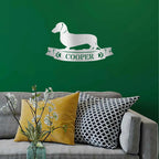 Dachshund Banner Monogram - Steel Sign