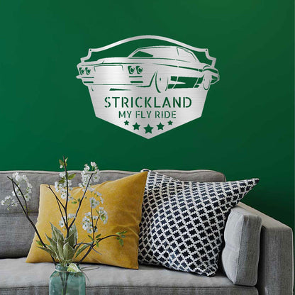 Classic Muscle Car Personalized Name Metal Art Wall Sign - Mallard Moon Gift Shop