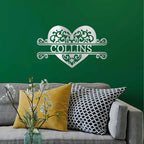 Fancy Heart Custom Name Steel Wall Sign