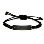 Single Mom Gifts, To My Single Mom Remember, you will never lose. You will either WIN or LEARN, Keepsake Black Rope Bracelet For Single Mom Engraved, Birthday Christmas Gifts Ideas For Single Mom X-mas Gifts