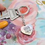 Always My Sister Forever My Friend Engraved Heart Keychain – Sentimental Sister Gift, Stainless Steel Keepsake for Birthdays & Holidays