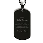 Sister In Law Black Dog Tag Necklace Christmas Birthday Gifts Life is learning to dance in the rain