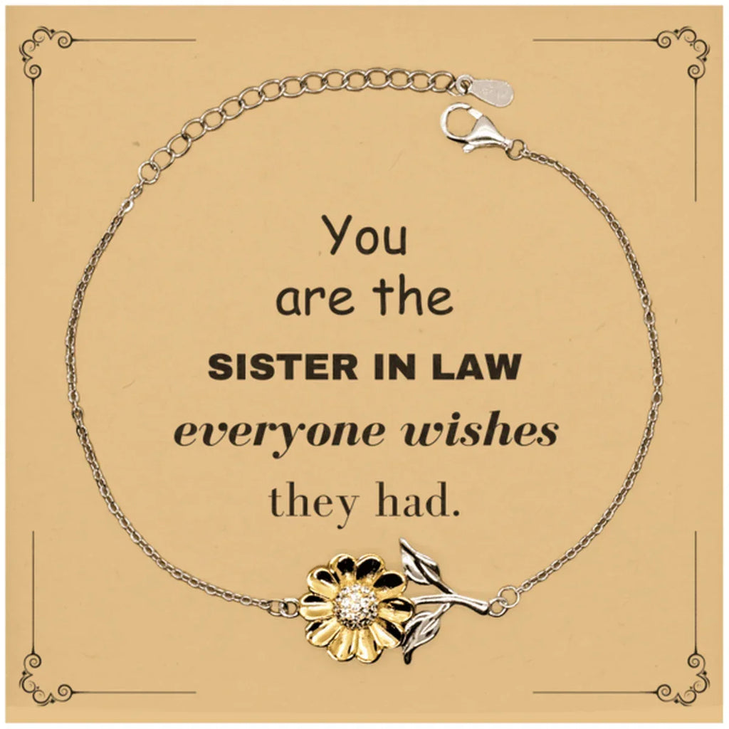 Sister In Law Sunflower Bracelet, Everyone wishes they had, Inspirational Bracelet For Sister In Law, Sister In Law Gifts, Birthday Christmas Unique Gifts For Sister In Law
