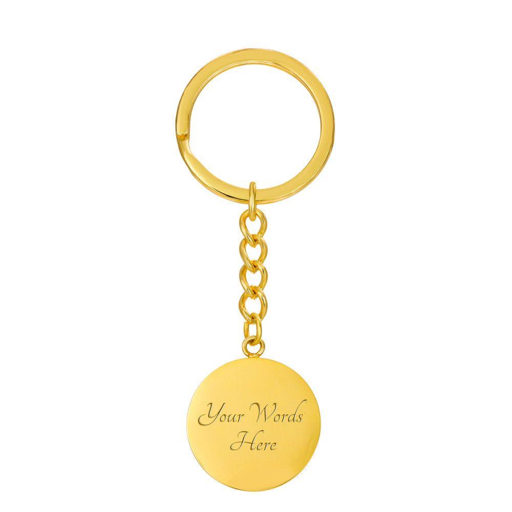 Soccer Mom Circle Engraved Keychain - Mallard Moon Gift Shop