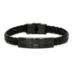 Son Braided Leather Engraved Bracelet - Always Follow your Dreams - Birthday, Christmas Holiday Jewelry Gift