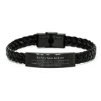 Son In Law Braided Leather Bracelet Gifts, To My Son In Law You are braver than you believe, stronger than you seem, Inspirational Gifts For Son In Law Engraved, Birthday, Christmas Gifts For Son In Law Men Women