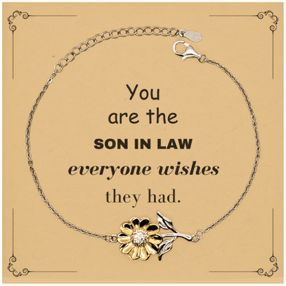 Son In Law Sunflower Bracelet, Everyone wishes they had, Inspirational Bracelet For Son In Law, Son In Law Gifts, Birthday Christmas Unique Gifts For Son In Law - Mallard Moon Gift Shop