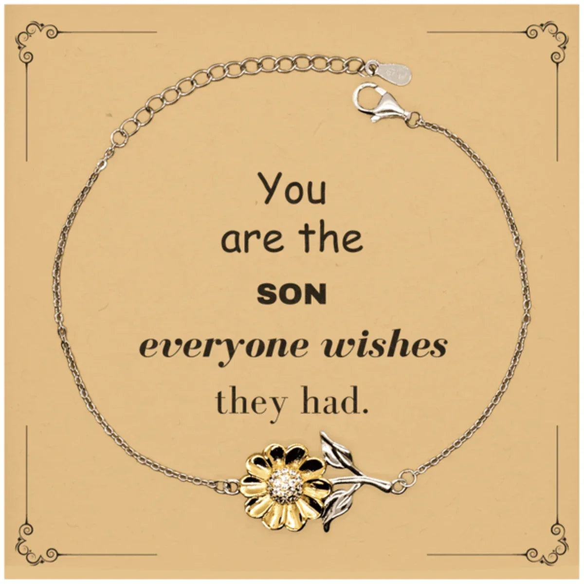 Son Sunflower Bracelet, Everyone wishes they had, Inspirational Bracelet For Son, Son Gifts, Birthday Christmas Unique Gifts For Son