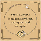 South Carolina is my home Gifts, Lovely South Carolina Birthday Christmas Sunflower Bracelet For People from South Carolina, Men, Women, Friends