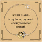 South Dakota is my home Gifts, Lovely South Dakota Birthday Christmas Sunflower Bracelet For People from South Dakota, Men, Women, Friends