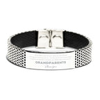 Stainless Steel Bracelet for Grandparents Present, Grandparents Always follow your dreams, never forget how amazing you are, Grandparents Birthday Christmas Gifts Jewelry for Girls Boys Teen Men Women