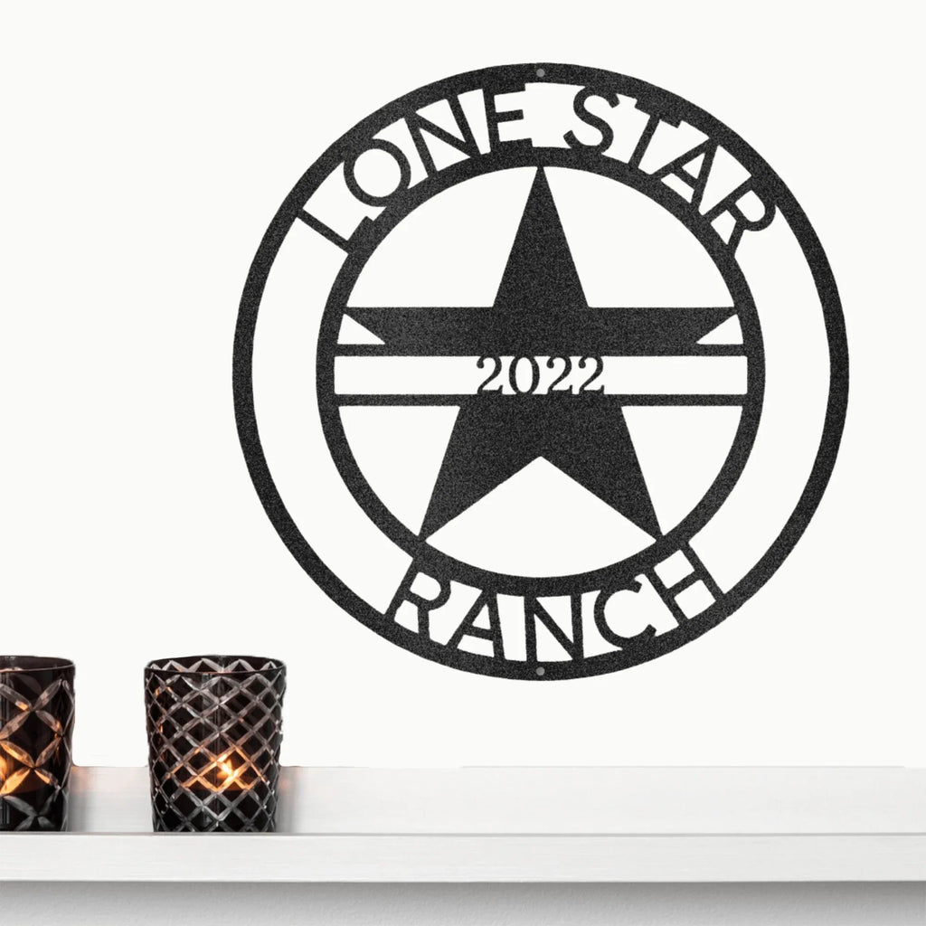Lone Star Custom Name Metal Wall Art