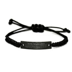 Stepbrother Black Rope Bracelet Gifts, To My Stepbrother You are braver than you believe, stronger than you seem, Inspirational Gifts For Stepbrother Engraved, Birthday, Christmas Gifts For Stepbrother Men Women